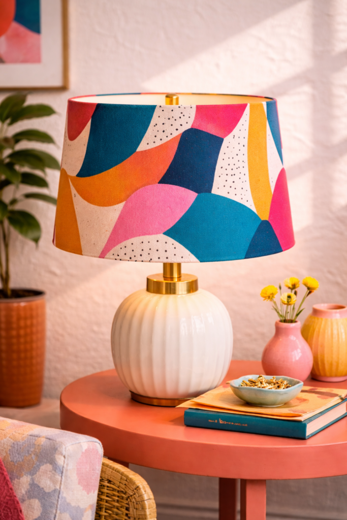Vibrant geometric lamp in modern decor