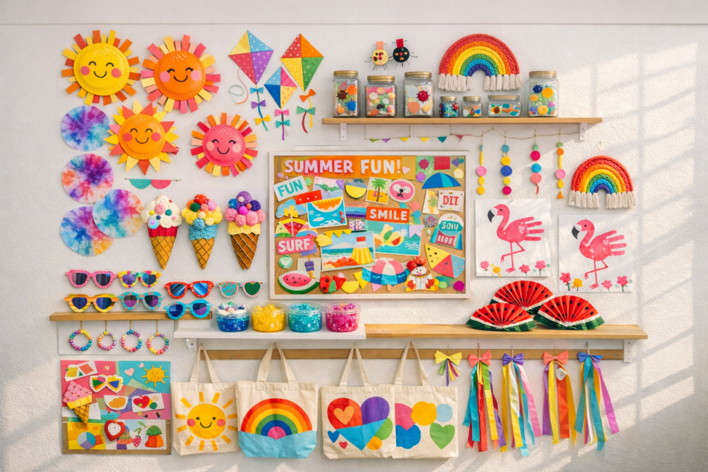 Vibrant summer crafts in the classroom