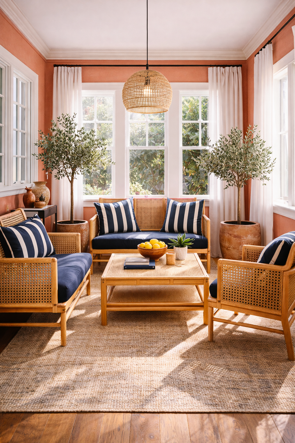 Warm Mediterranean sunroom retreat