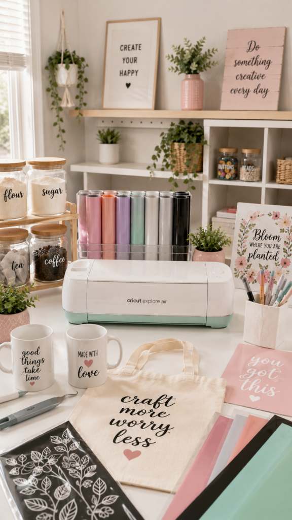 Bright and cozy craft workspace