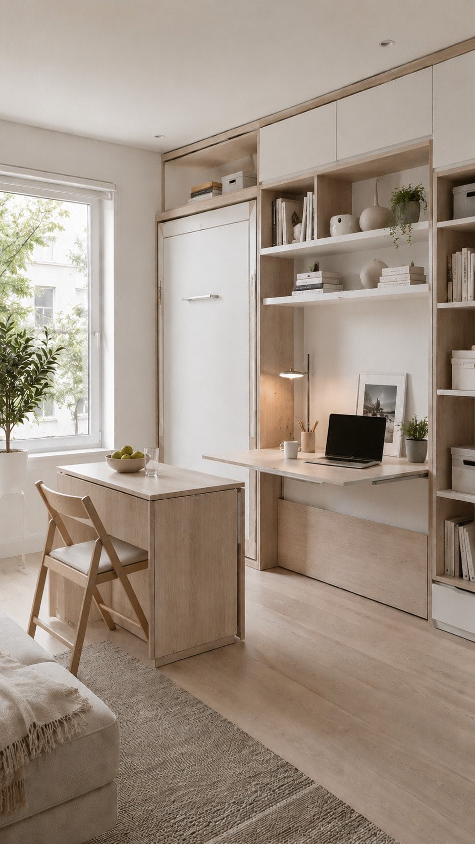 Bright minimalist Scandinavian workspace