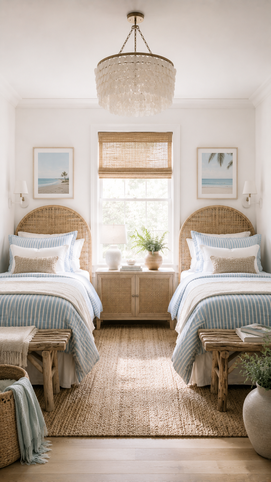 Coastal boho twin bedroom retreat