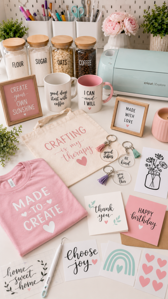 Collection of beginner Cricut projects 
