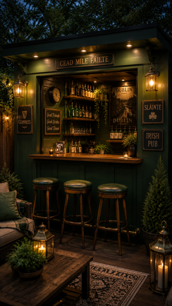 Cozy Irish pub backyard oasis
