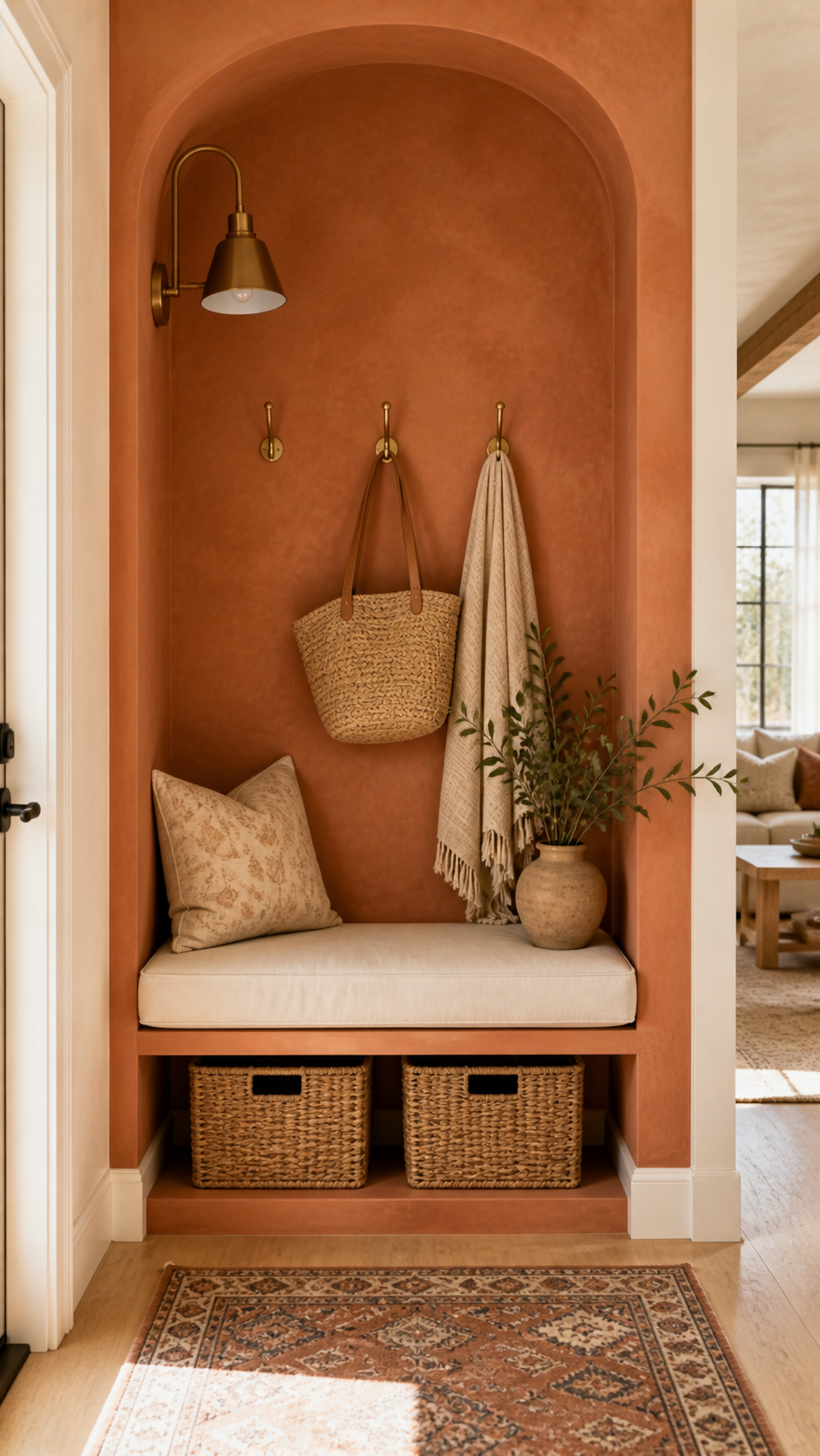 Cozy Mediterranean entryway alcove