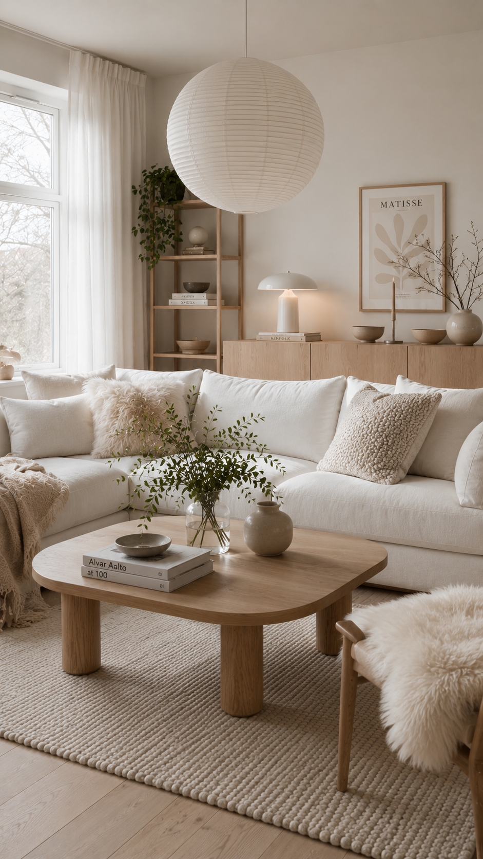 Cozy Scandinavian minimalist living room