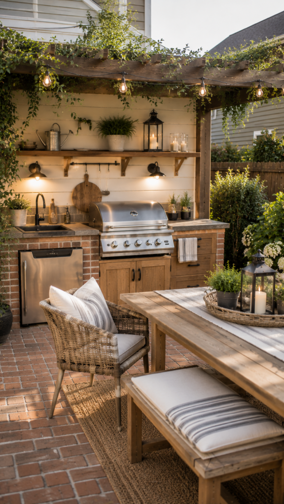 Cozy backyard kitchen and dining nook