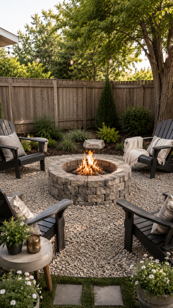 Cozy garden fire pit retreat