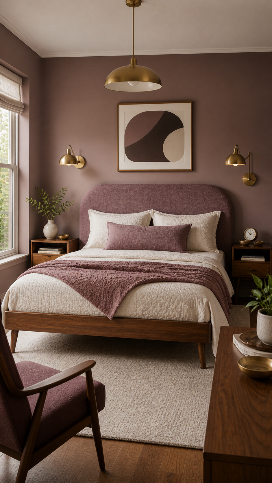 Cozy mid-century modern bedroom retreat