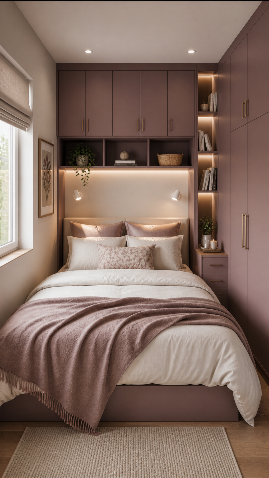 Cozy modern bedroom with warm accents