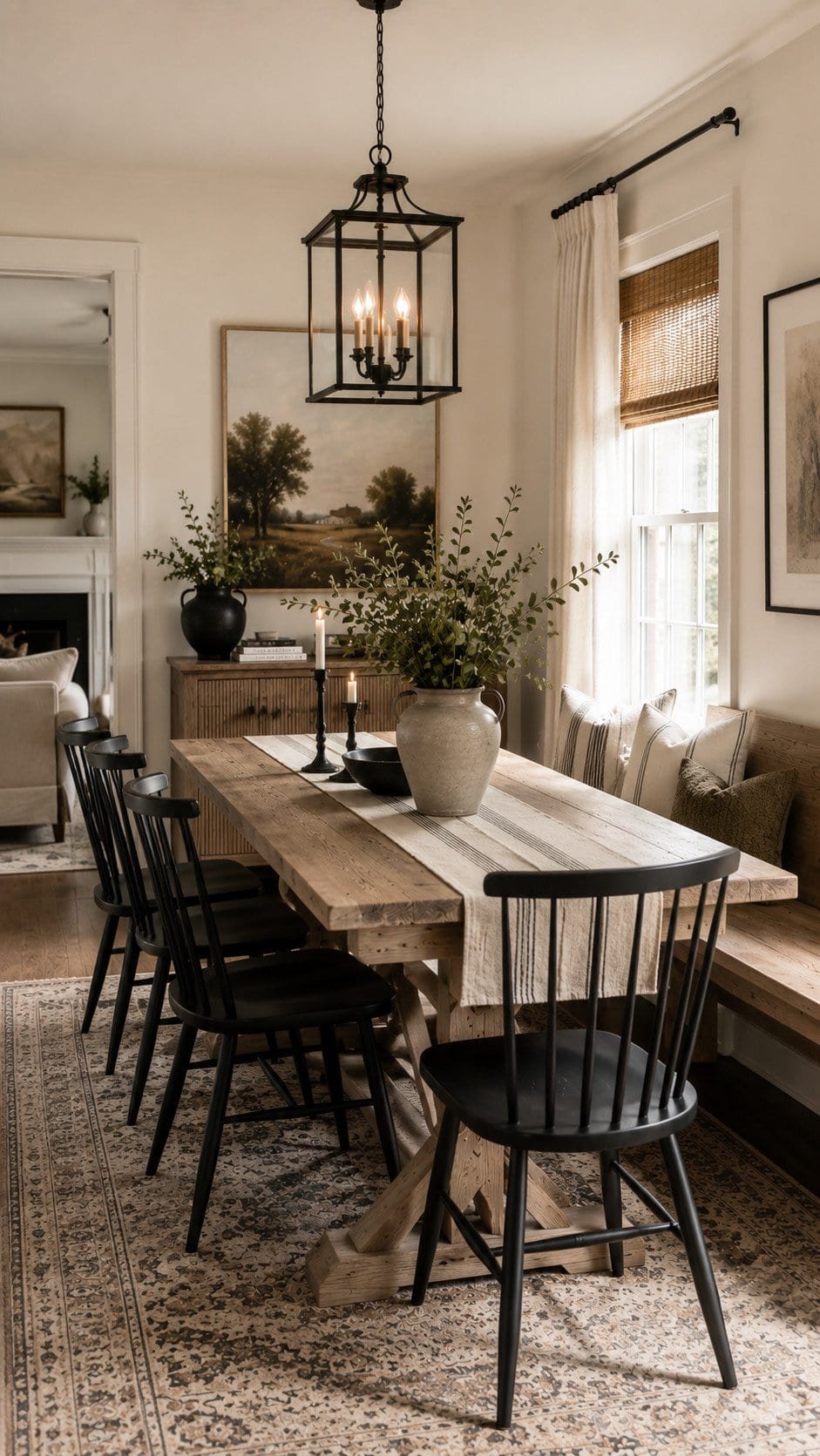 Cozy modern farmhouse dining room