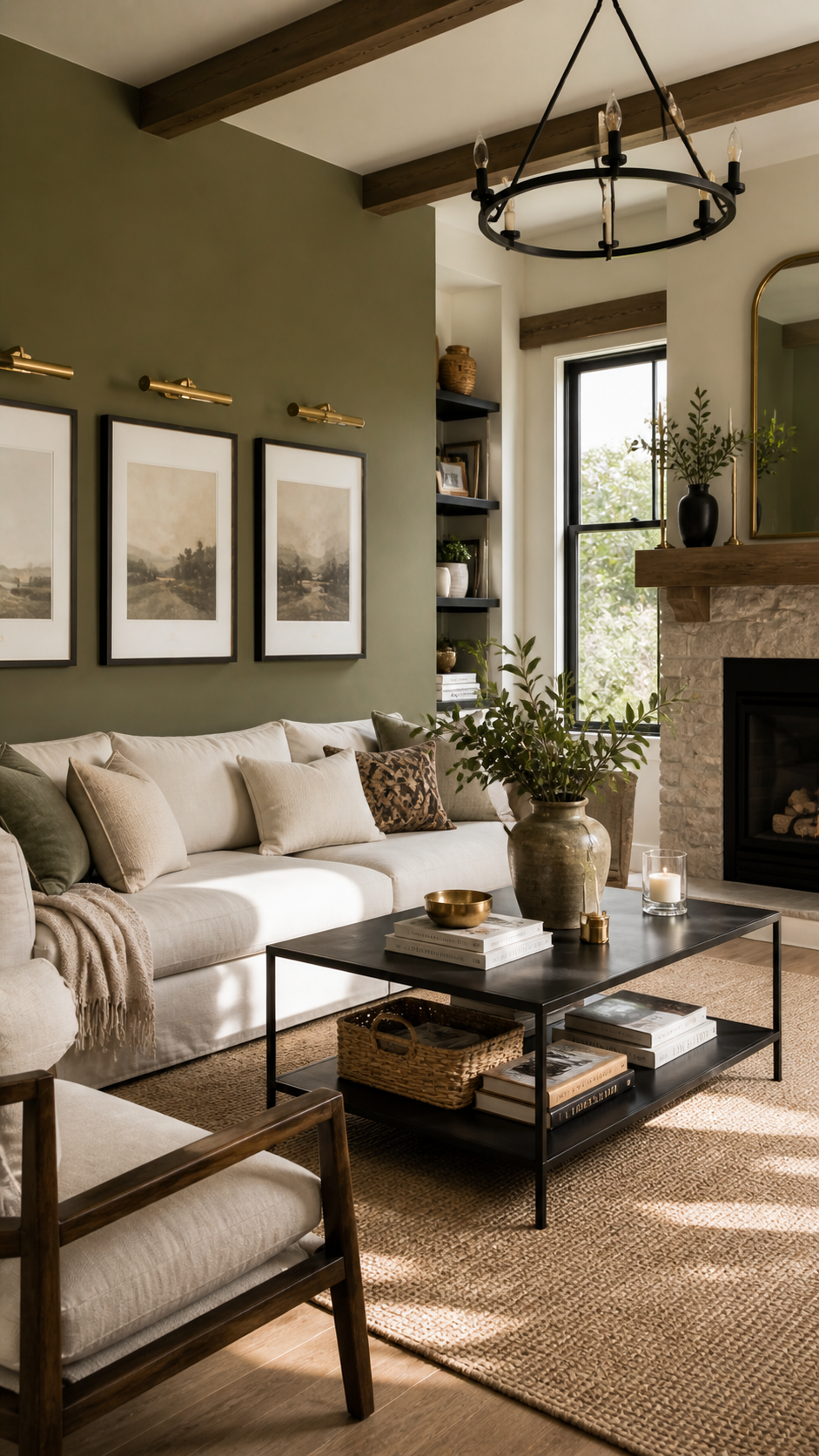 Cozy modern farmhouse living room