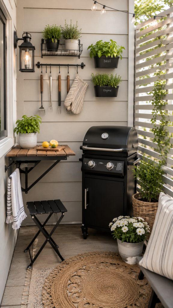 Cozy outdoor grilling nook