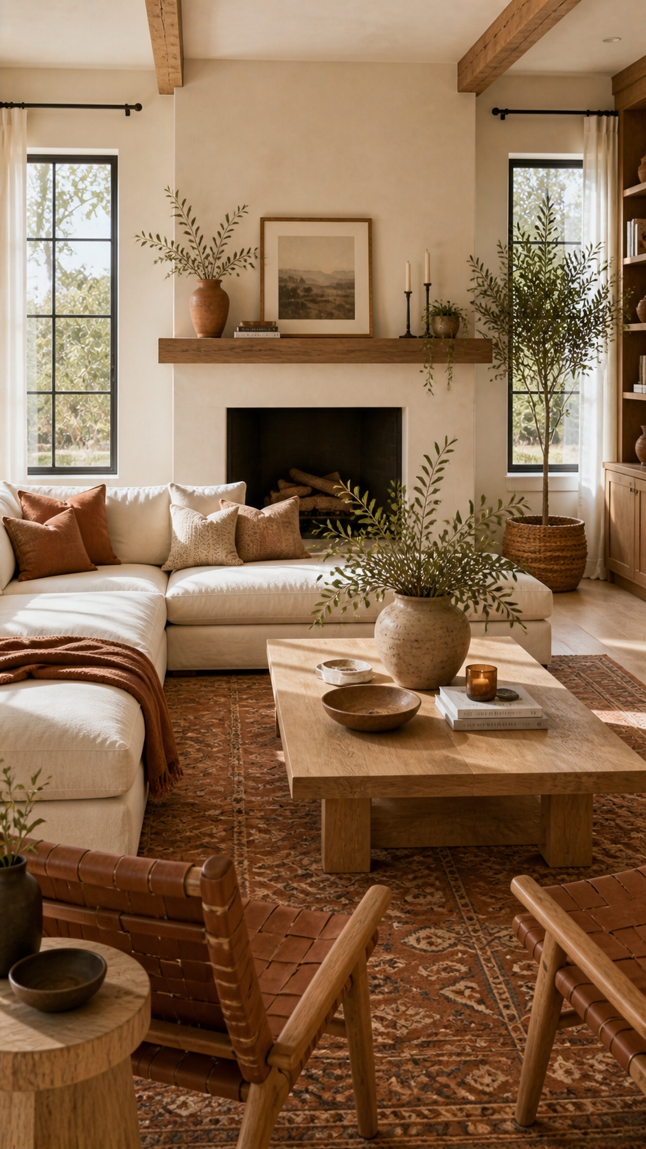 Cozy rustic-modern living room vibes