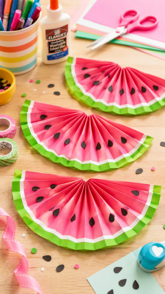 Crafting a summer watermelon scene