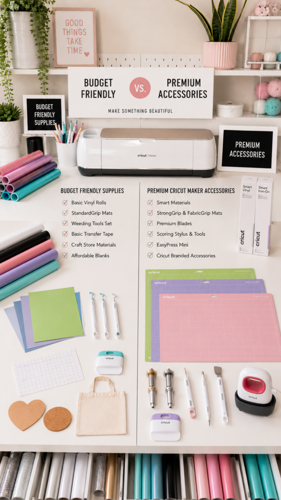 Crafting studio budget vs. premium supplies