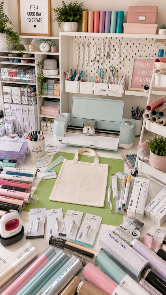 Creative craft desk setup