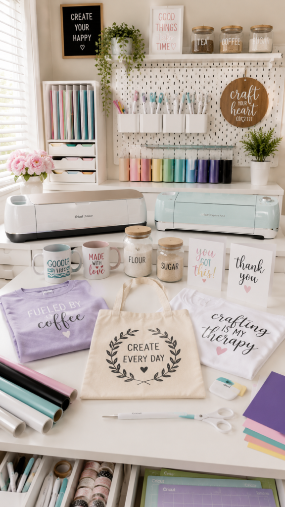 Creative crafting corner in pastel hues