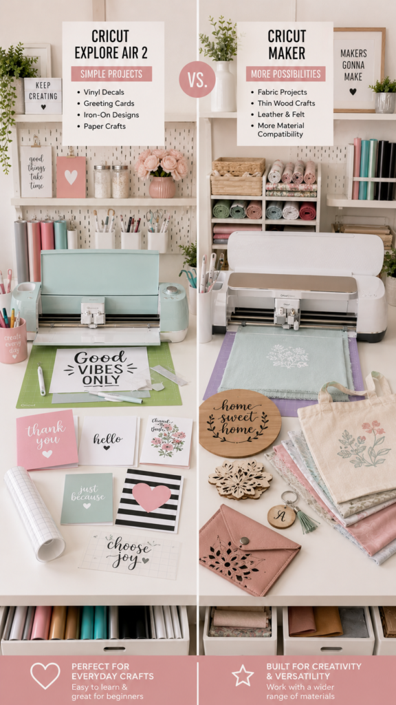 Cricut machines explore air 2 vs maker