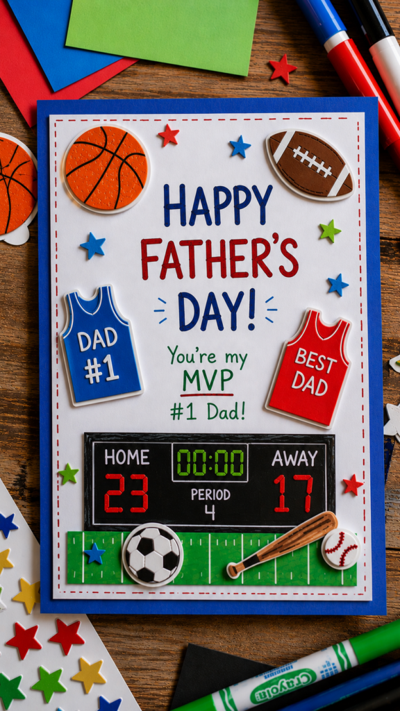 DIY Father’s Day card with sports theme