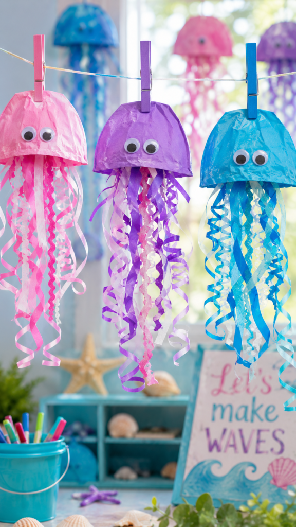 DIY jellyfish creation party scene