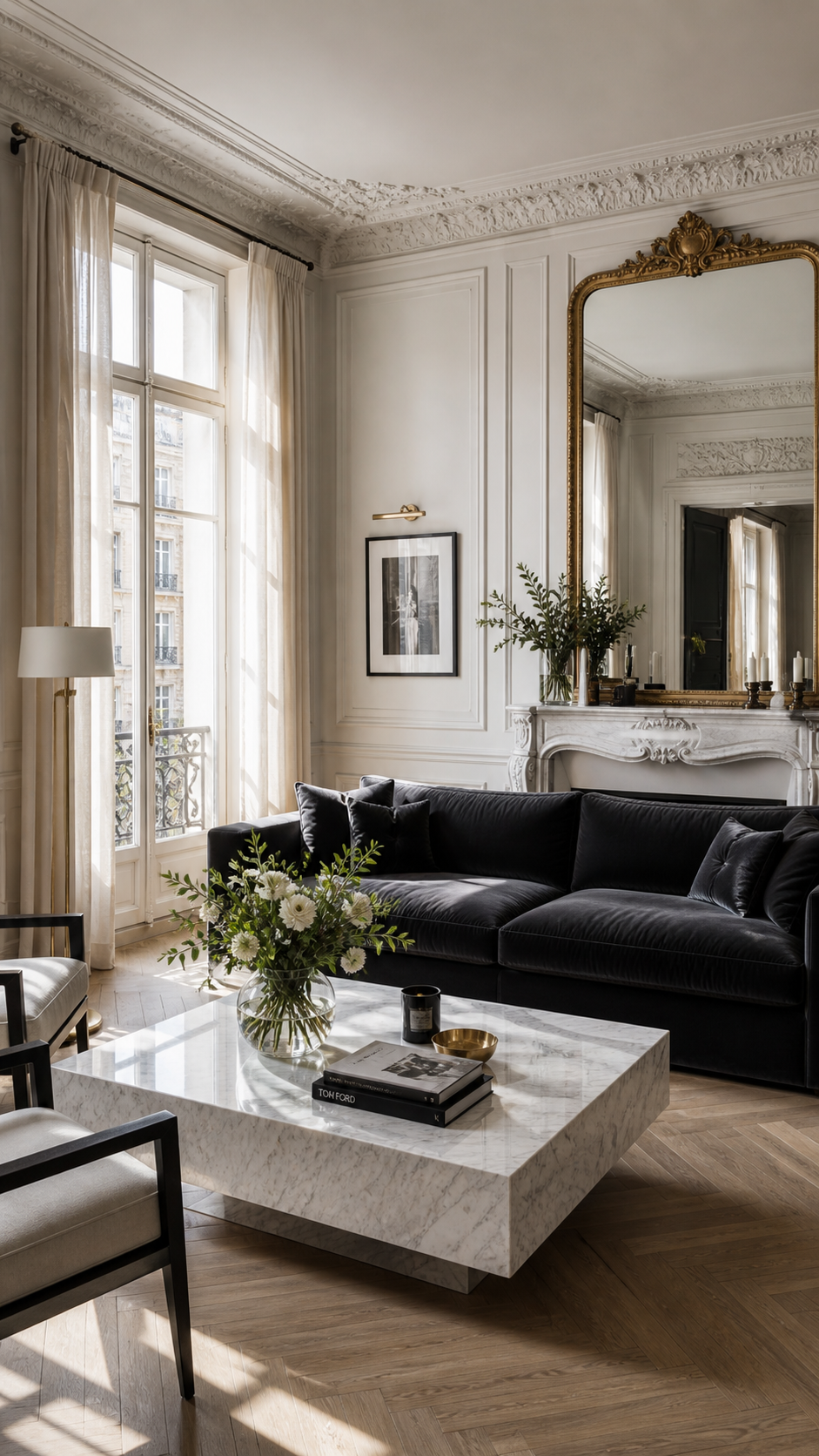 Elegant Parisian living room interior