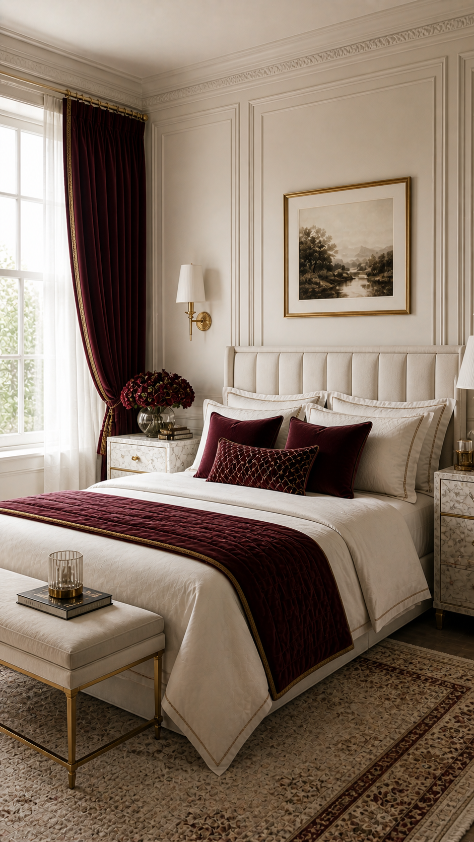 Elegant classic bedroom with luxury accents