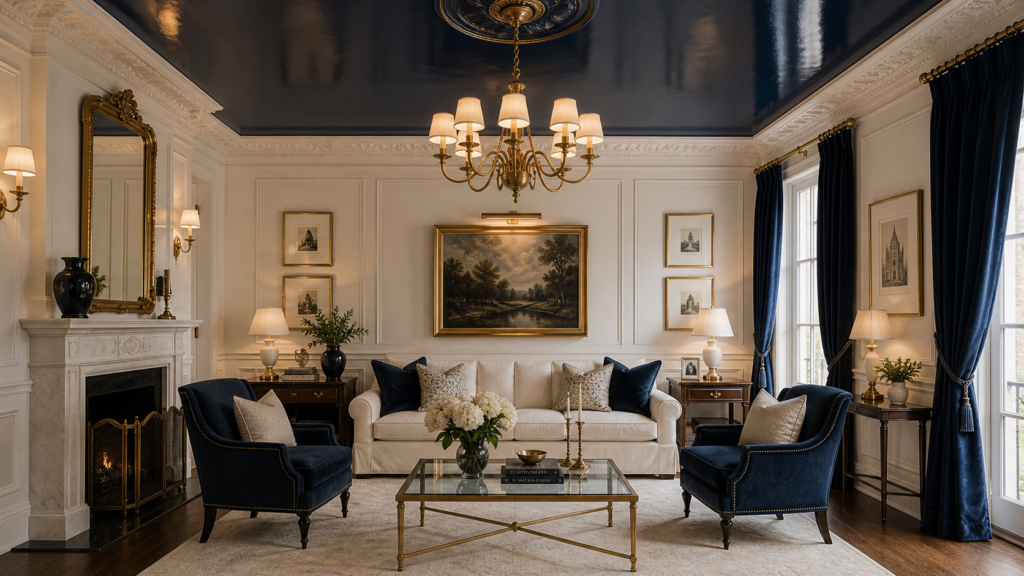 Elegant classic living room interior -Title