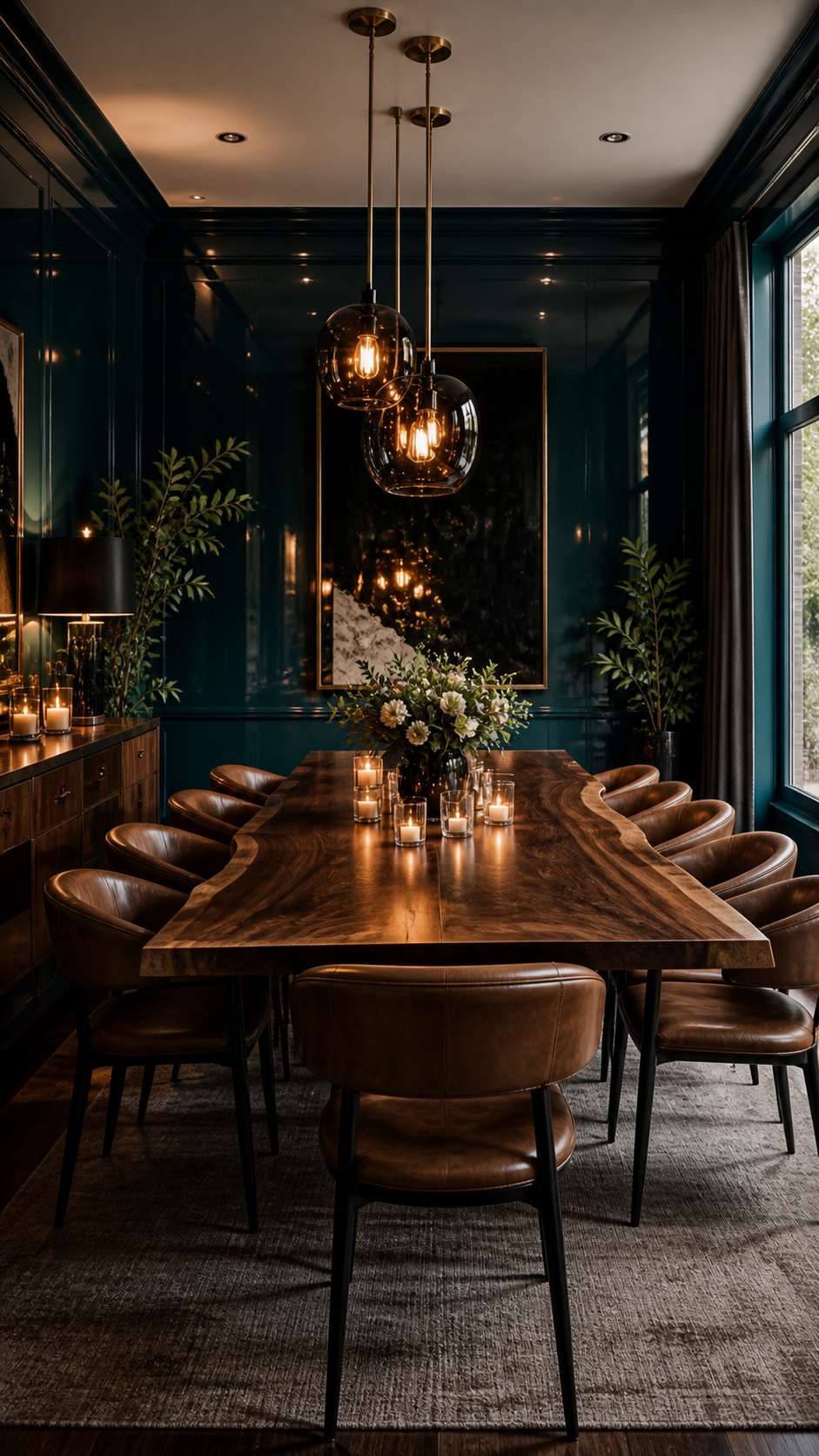 Elegant contemporary dining room ambiance