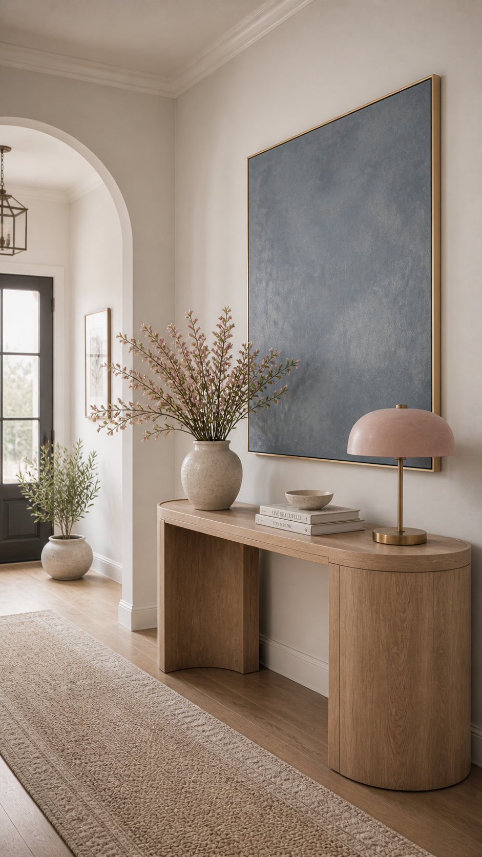 Elegant minimalist foyer with natural light