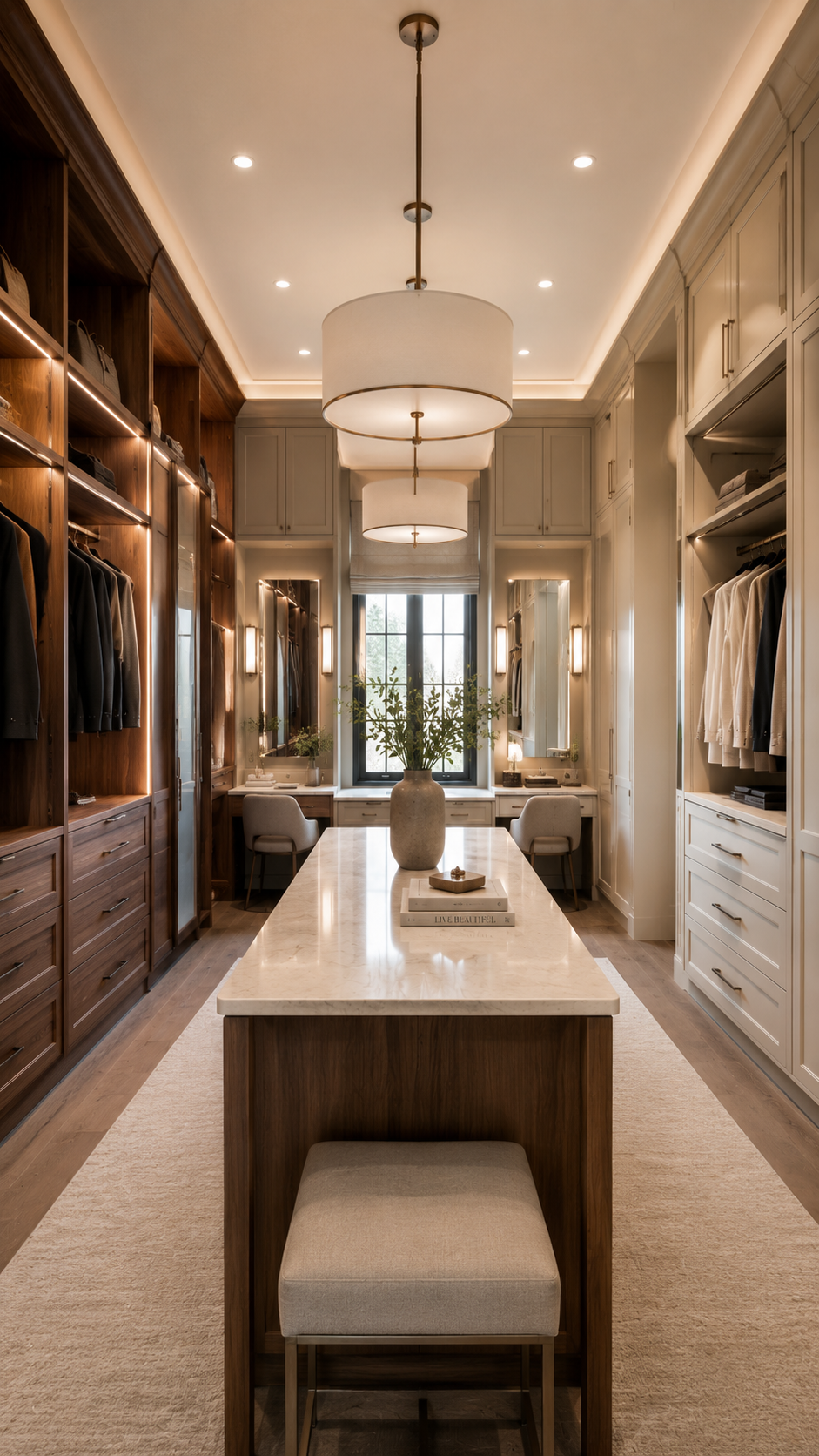 Elegant modern walk-in closet design