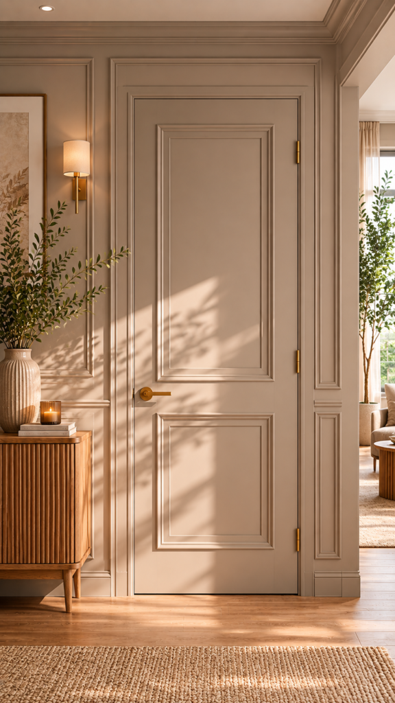 Elegant neutral interior with warm light