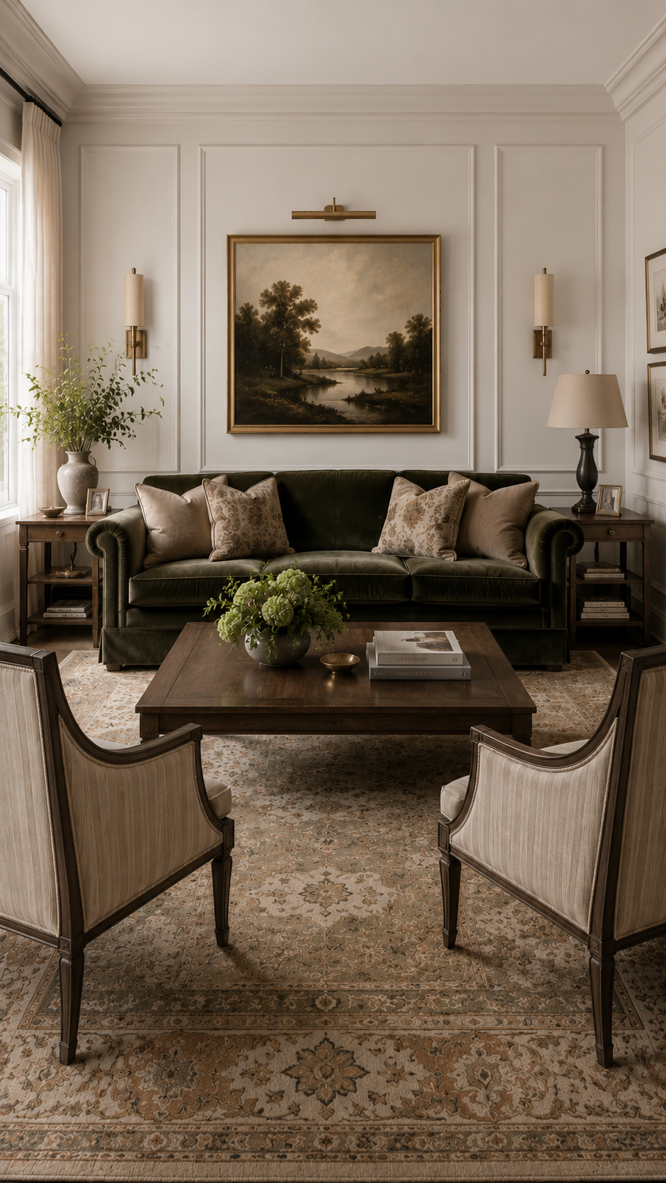 Elegant traditional living room interior