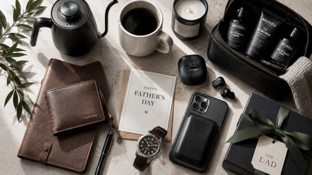 Father’s Day gift flat-lay arrangement