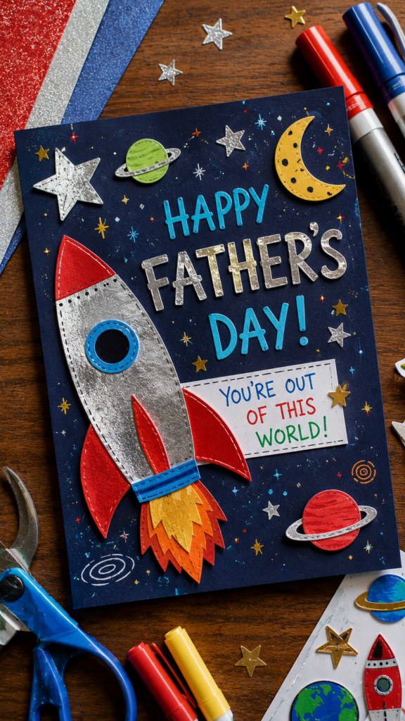 Father’s Day space-themed craft card
