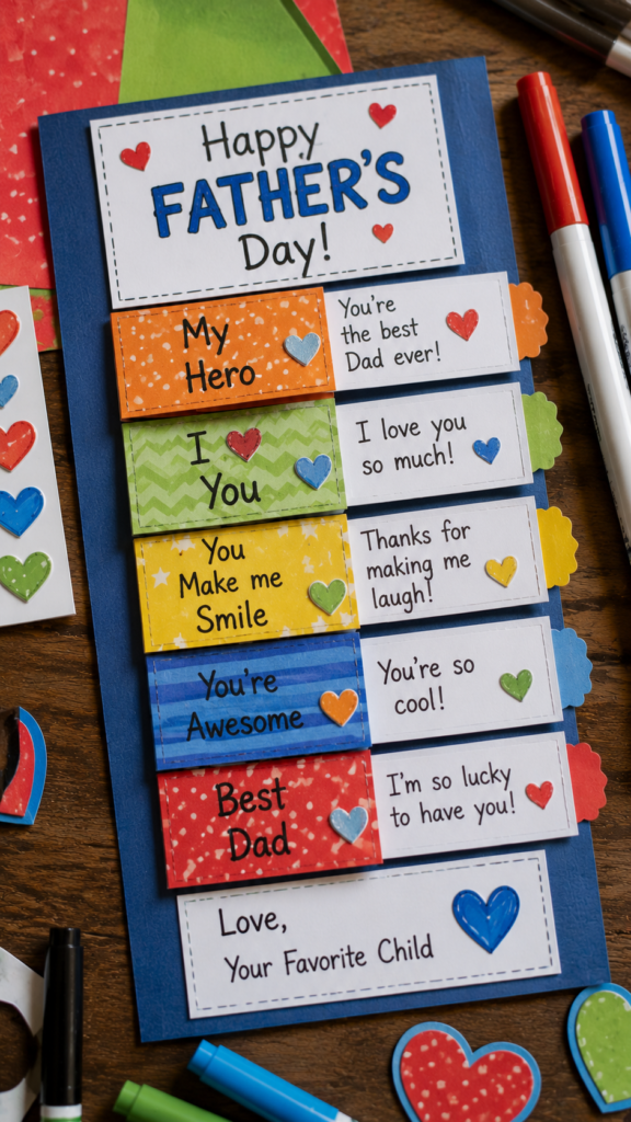 Handmade Father's Day card and crafts