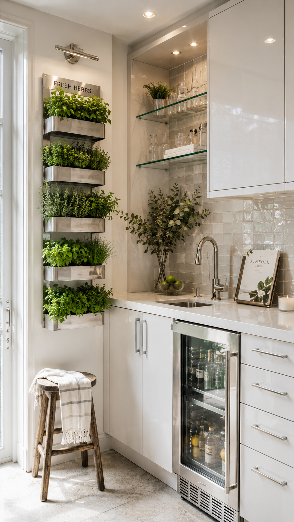 Herb garden kitchen nook with sleek design
