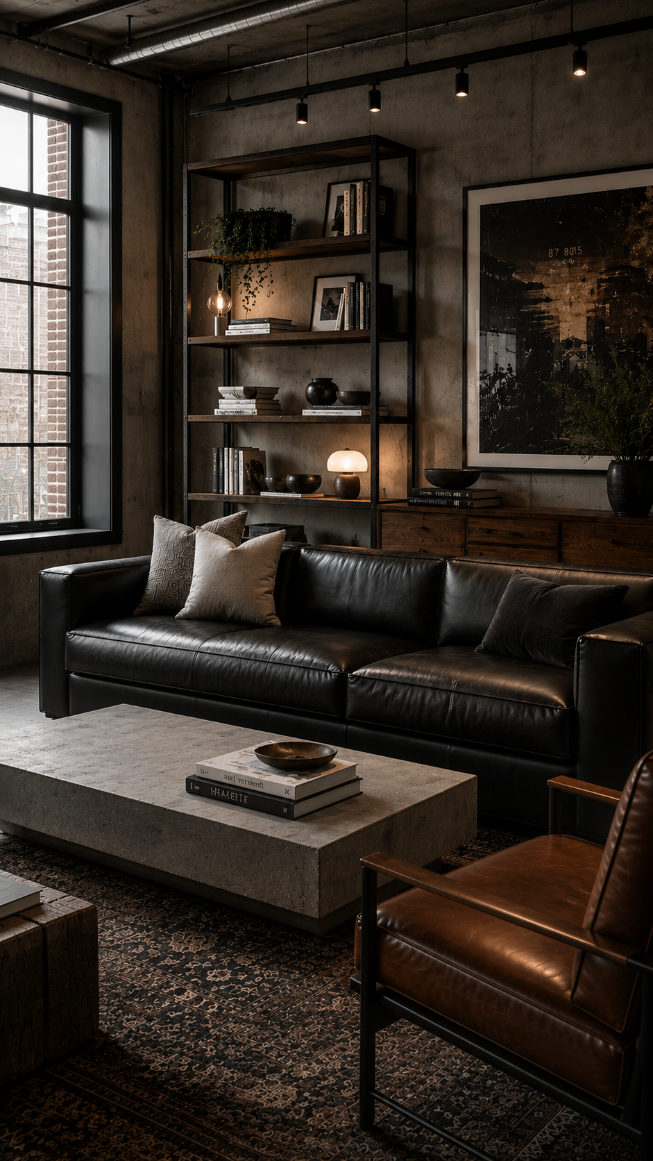 Industrial-modern loft with cozy ambiance
