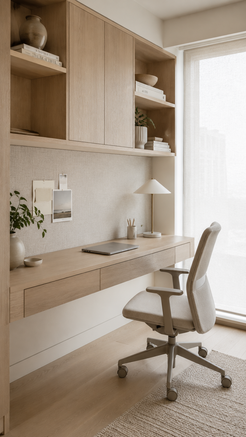 Minimalist Scandinavian home office nook