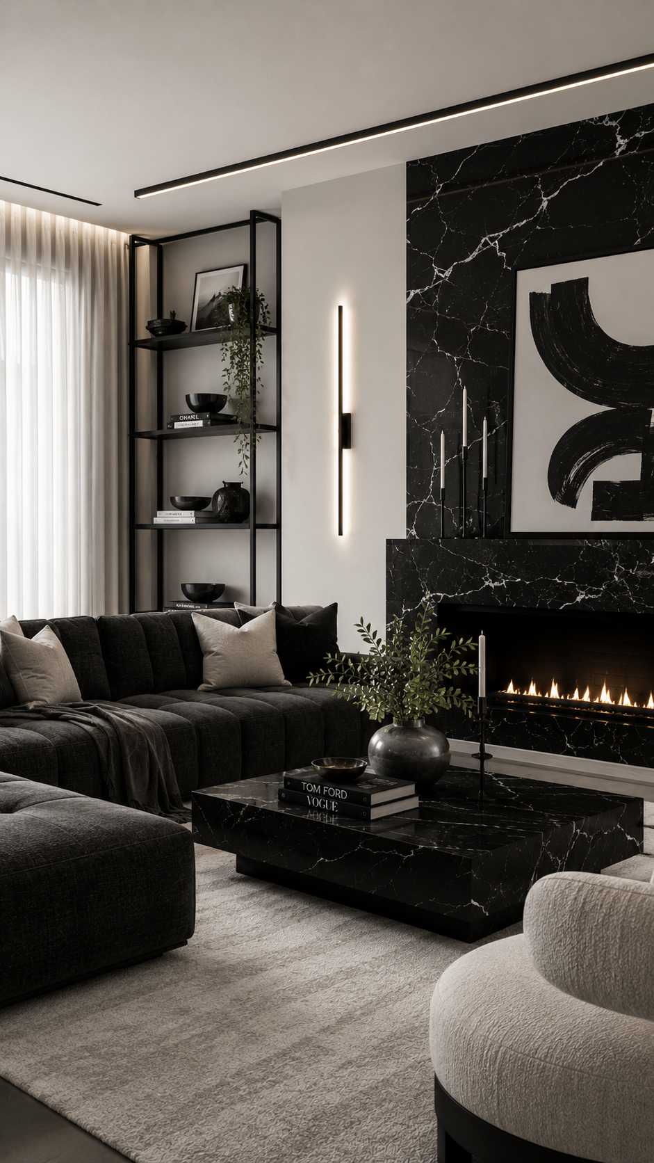 Modern minimalist luxe living room