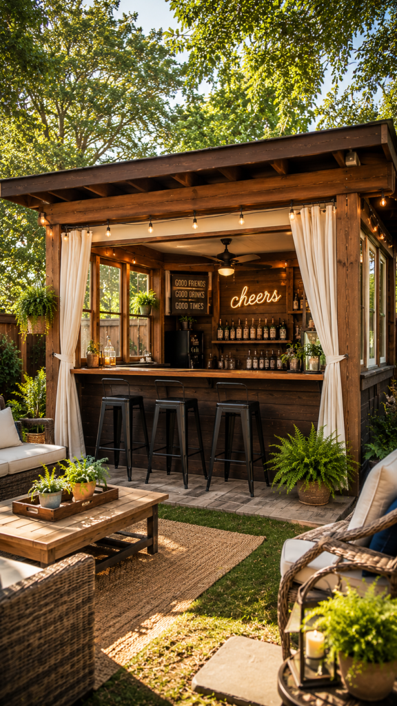 Open-Air Backyard Pub Shed