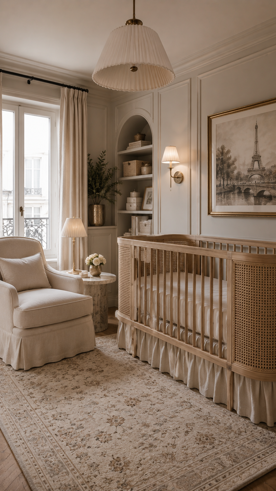 Parisian-inspired nursery with soft elegance