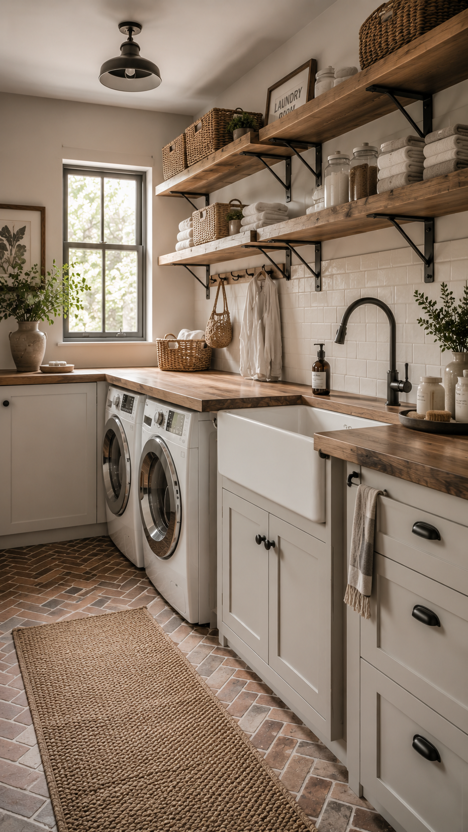 Rustic farmhouse laundry room decor