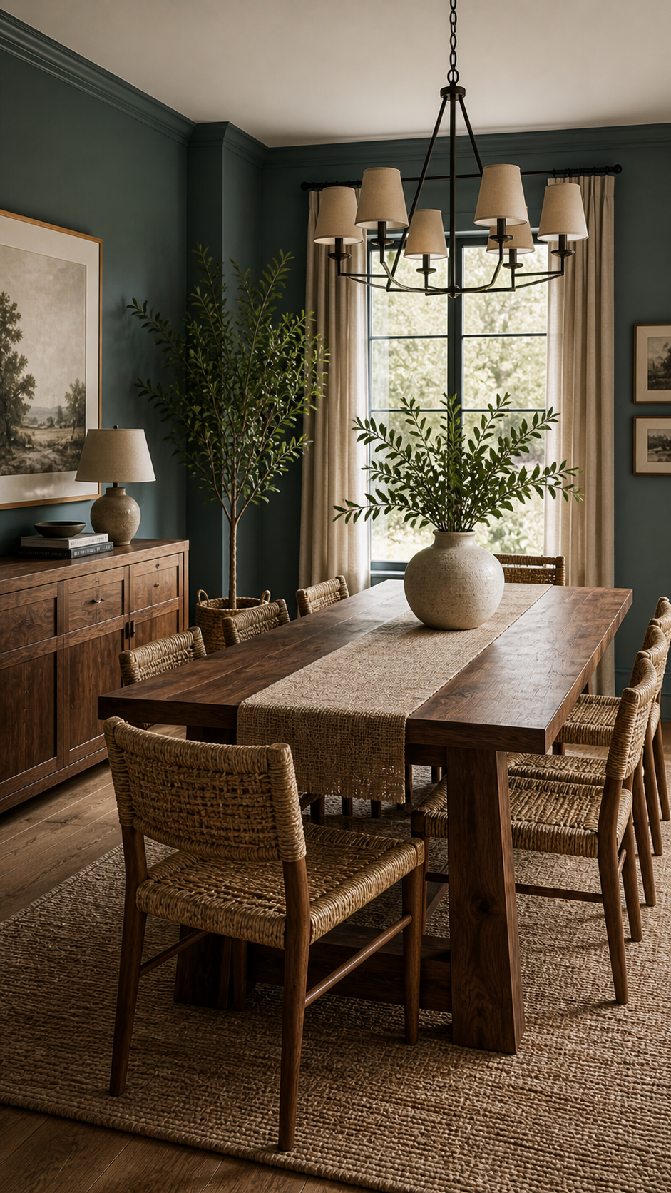 Rustic-modern dining room ambiance