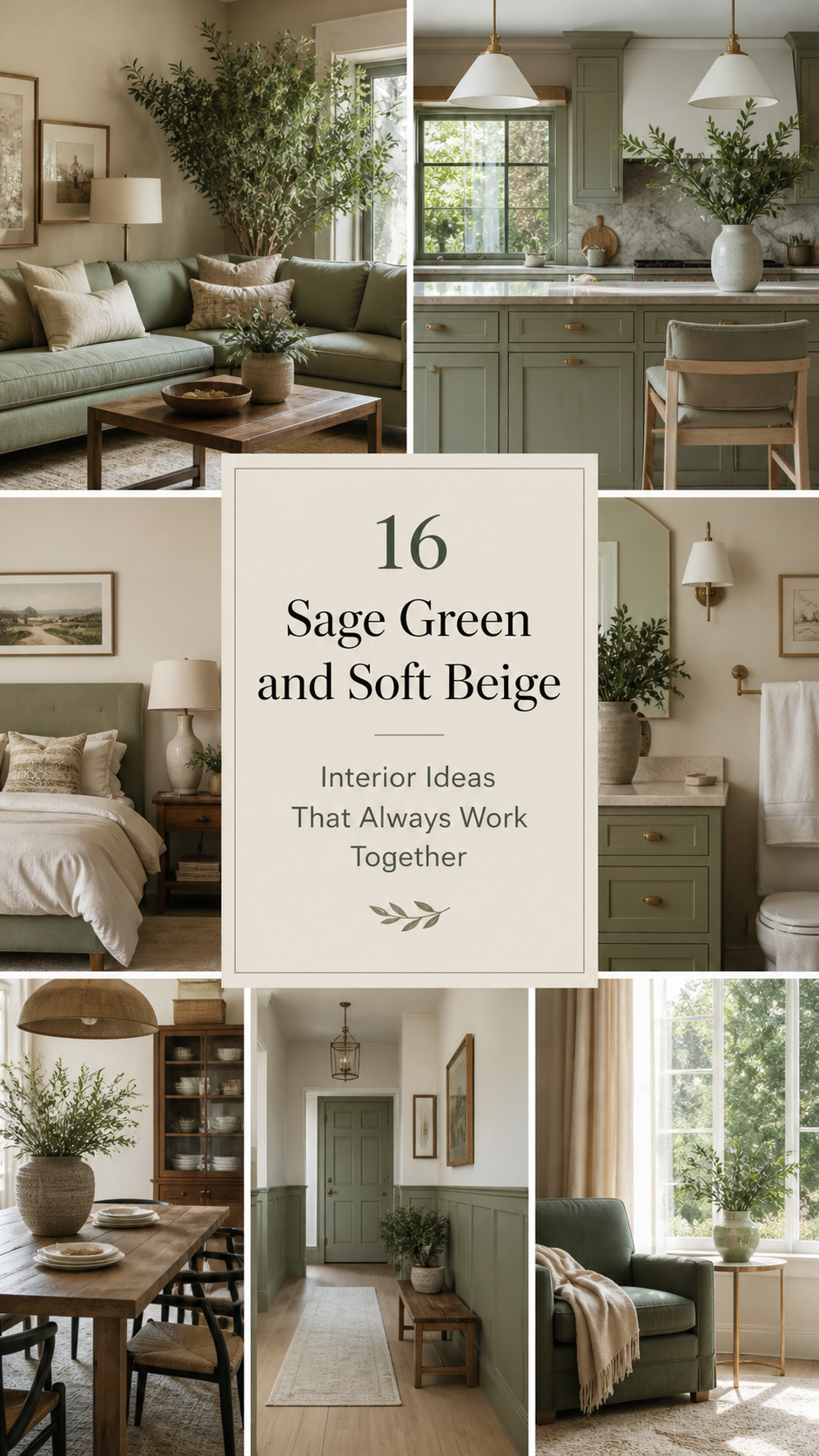 Sage green and beige interior ideas