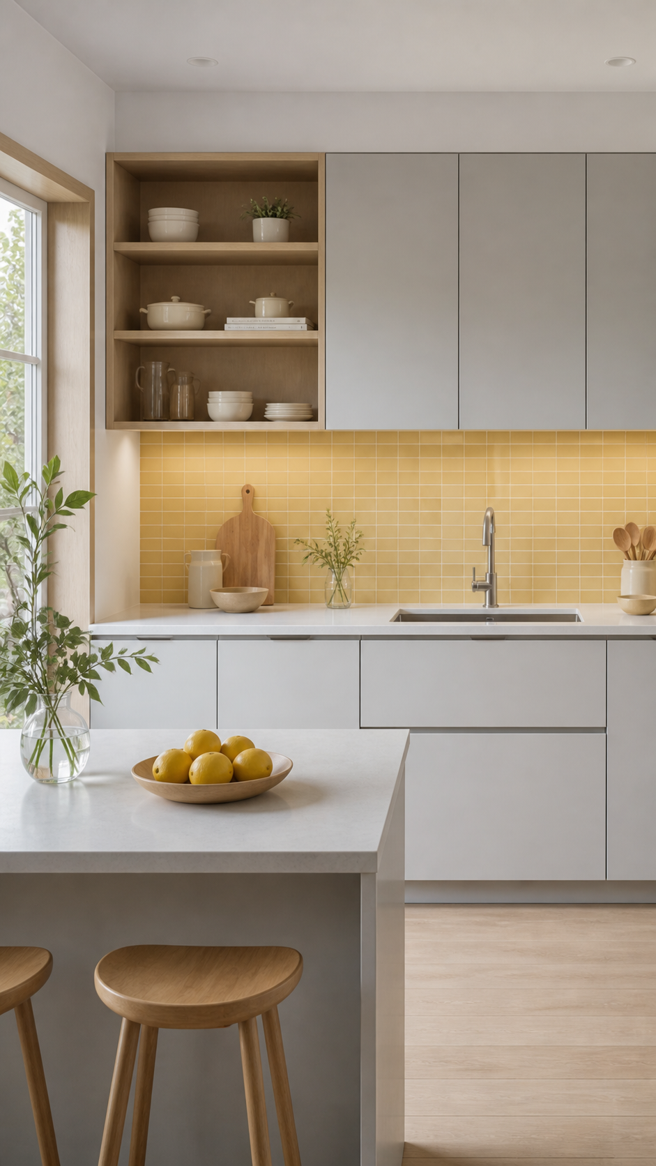 Scandinavian-inspired minimalist kitchen interior