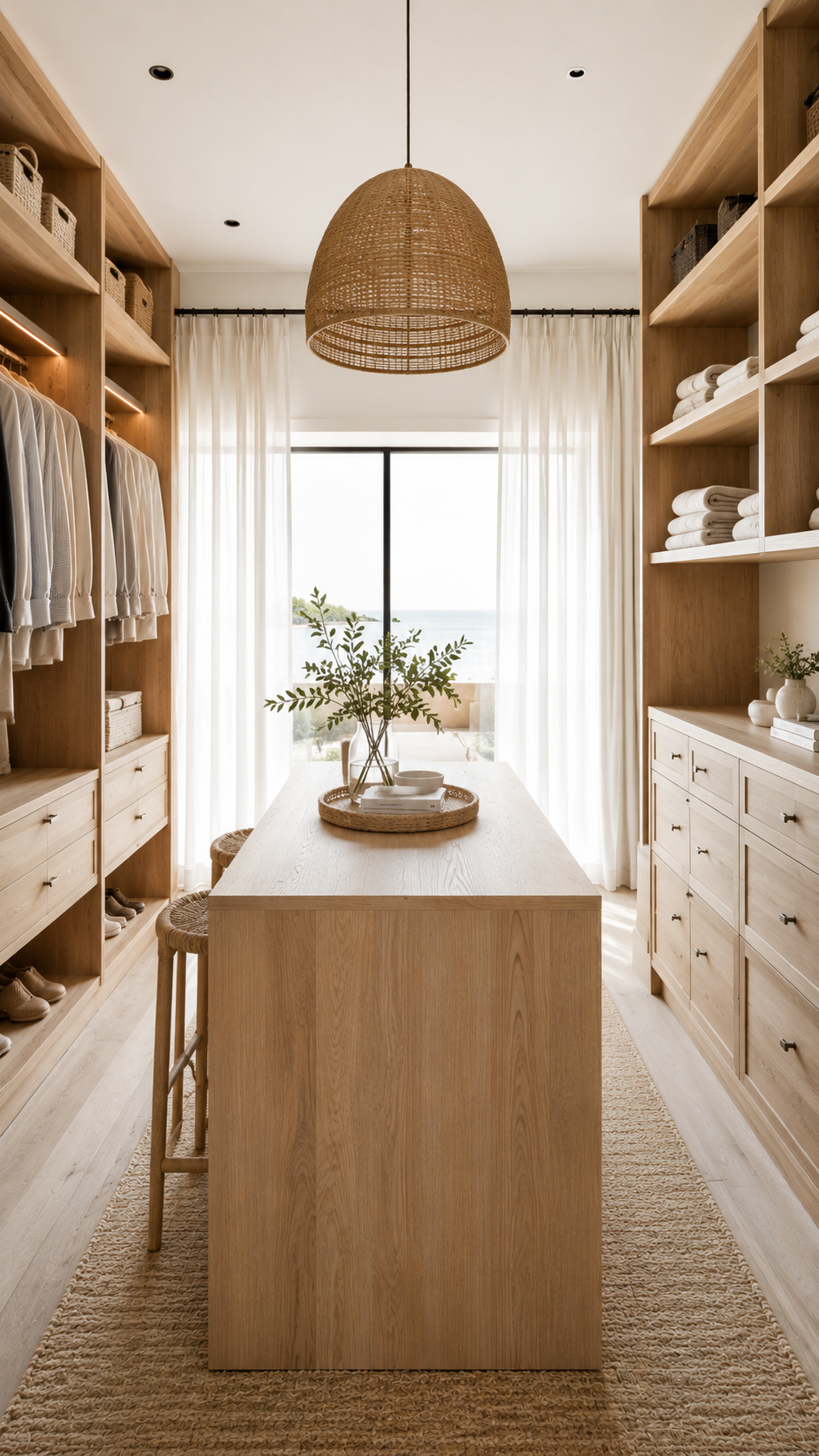 Serene Scandinavian dressing room design
