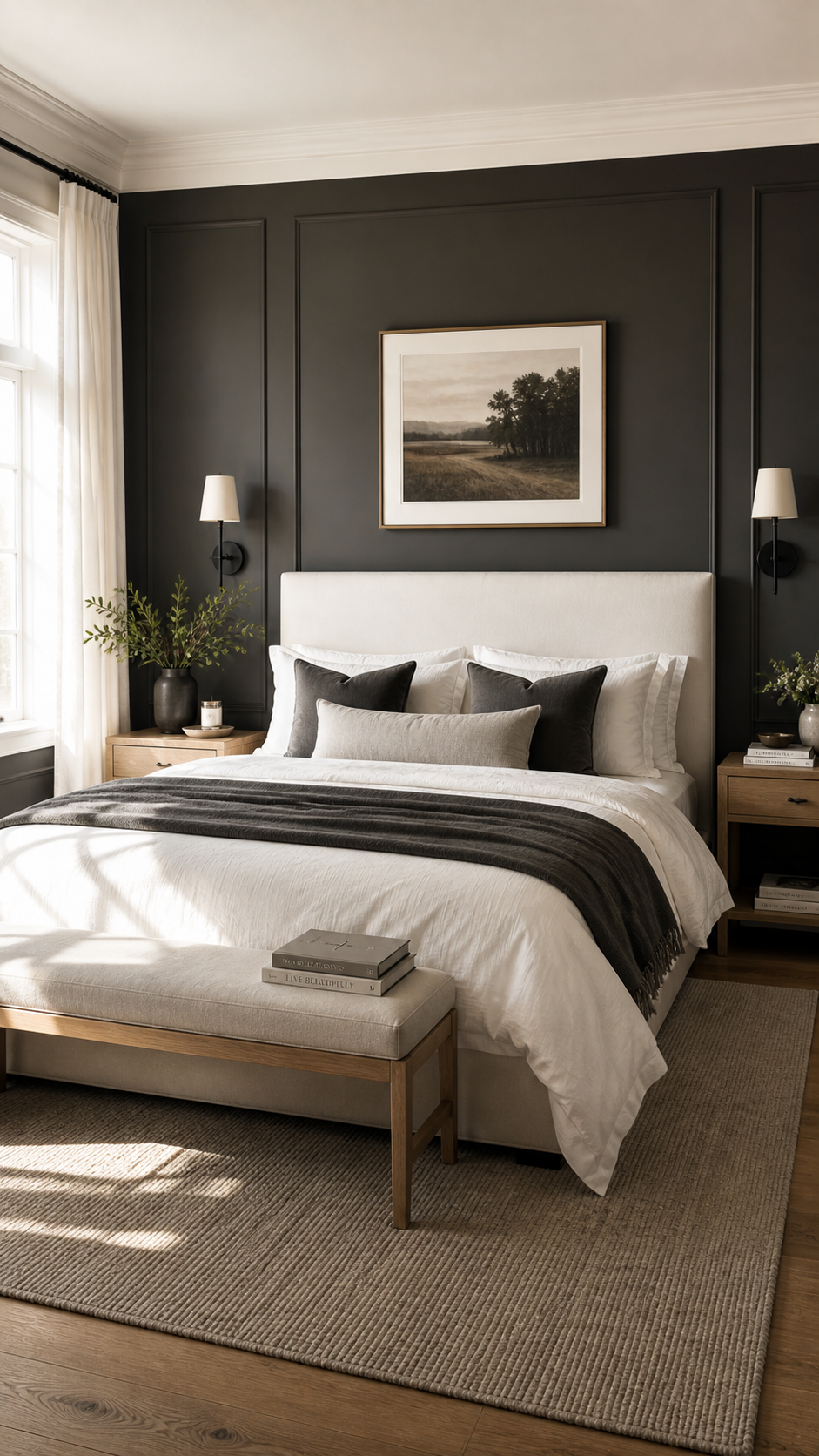 Serene minimalist bedroom with neutral tones