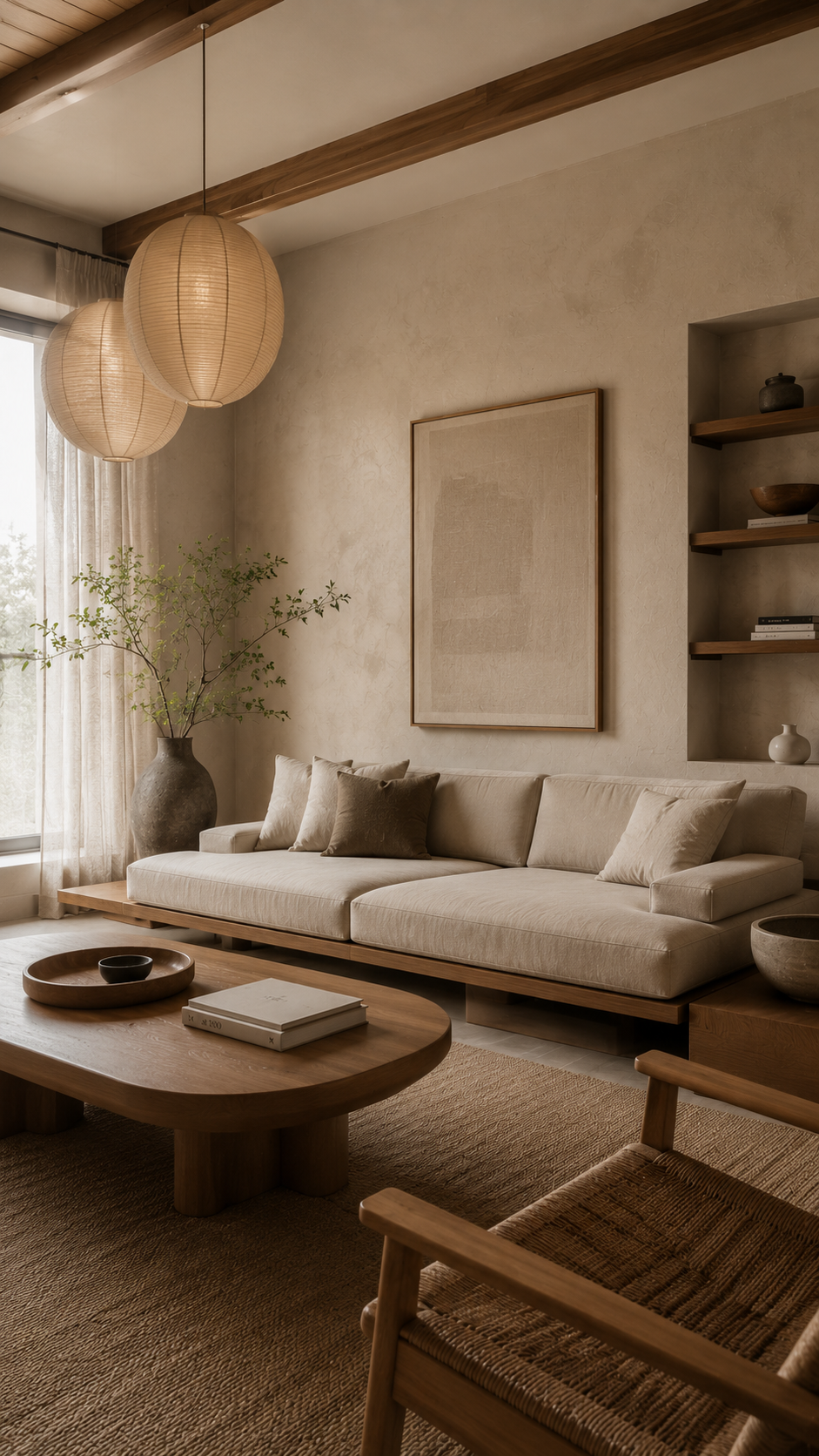 Serene minimalist living room decor