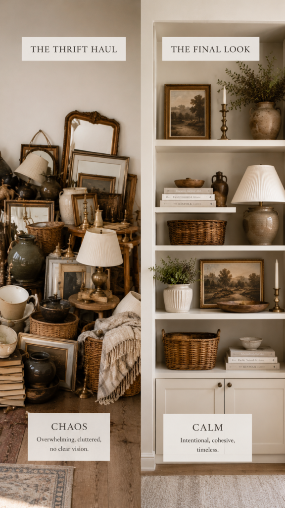 Thrifted to curated a styling transformation